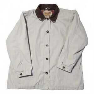 Vintage River Edge Womens Chore Coat 3X Contrast Corduroy Collar Plaid Liner